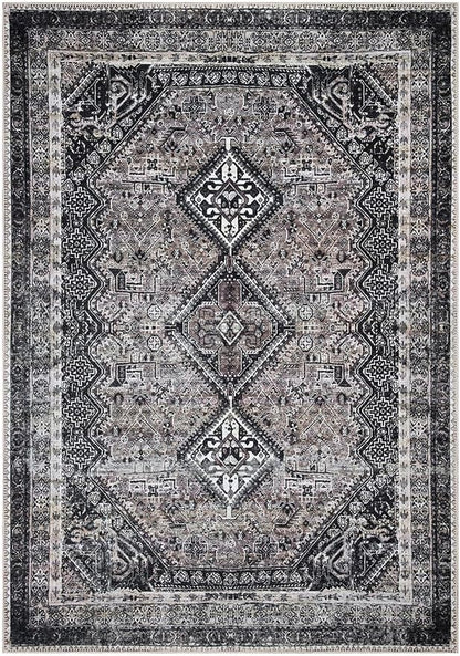 Keen Home Design 6x9 Rug - Machine Washable Area Rug with Non-Slip Backing, Ideal for Living Room, Dining Room, Bedroom - Vintage, Easy Clean, Durable, Low Pile Rug - (6' x 9')