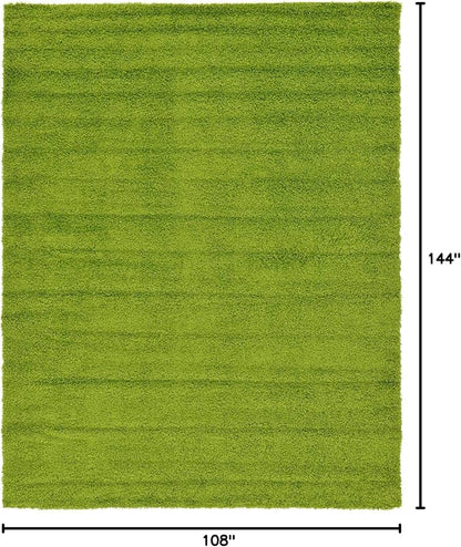 Unique Loom Solid Shag Collection Area Rug (9' x 12' Rectangle, Grass Green)