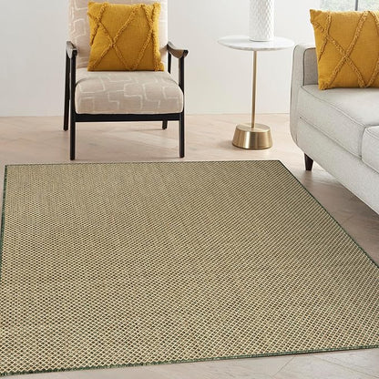 Nourison Home Courtyard Green 6' x 9' Area Rug - Easy Clean, Non Shedding, Bed Room, Living Room, Dining Room, Kitchen (6' x 9')
