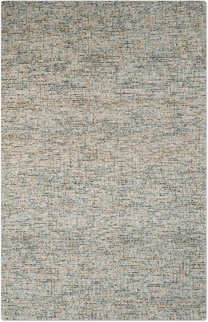 Hand Tufted Wool ECO-Friendly Area Rugs - 5'x8', Rectangle Shape, Blue & Beige, Solid Plain Design, High Pile Thick Handmade Area Rugs for Living Room, Bed Room (KWC111)