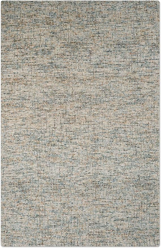 Hand Tufted Wool ECO-Friendly Area Rugs - 5'x8', Rectangle Shape, Blue & Beige, Solid Plain Design, High Pile Thick Handmade Area Rugs for Living Room, Bed Room (KWC111)