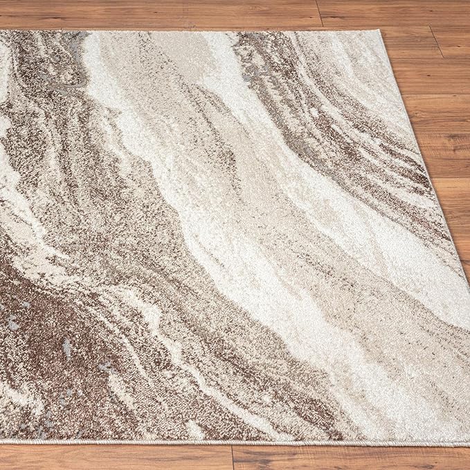 LUXE WEAVERS Lagos Collection 7983 Brown 2x3 Art Deco Geometric Area Rug