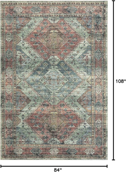 Loloi Skye Collection SKY-06 Apricot/Mist 7' x 9' Oval Area Rug