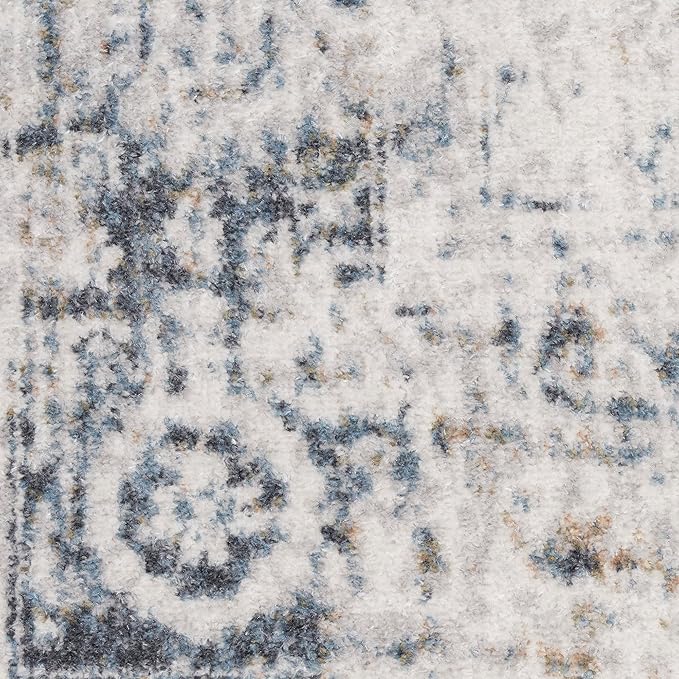 Nourison Home Astra Machine Washable Ivory Blue 7'10" x 10' Area Rug - Easy Clean, Non Shedding, Bed Room, Living Room, Dining Room, Kitchen (8' x 10')