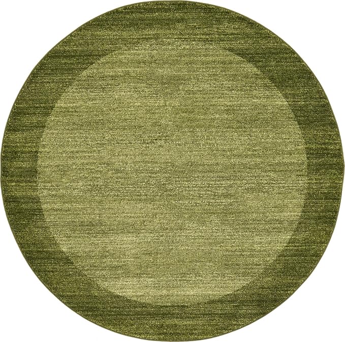 Rugs.com Angelica Collection Rug – 6 Ft Round Light Green Medium Rug Perfect for Kitchens, Dining Rooms