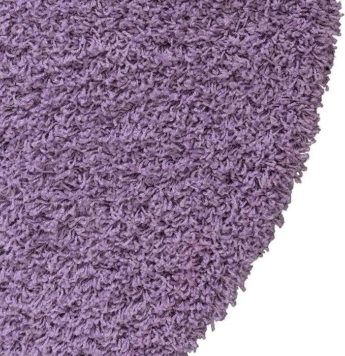 Unique Loom Solid Shag Collection Area Rug (5' 3" Round, Lilac)