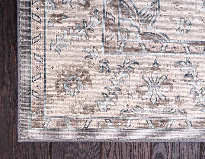 Unique Loom Salzburg Collection Classic Traditional Design Oriental Inspired Border Area Rug (8' 0 x 11' 0 Rectangular, Gray/Beige)