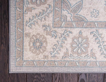 Unique Loom Salzburg Collection Classic Traditional Design Oriental Inspired Border Area Rug (8' 0 x 11' 0 Rectangular, Gray/Beige)