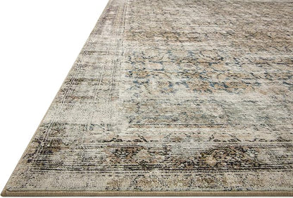 Loloi Amber Lewis Morgan Collection MOG-02 Navy/Sand 5'-0" x 7'-0" 38" Thick Area Rug feat. CloudPile, Neutral, Room Décor, Vintage Inspired, Livingroom, Bedroom, Dining Area