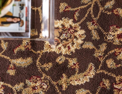 Unique Loom Voyage Collection Traditional Oriental Classic Intricate Design Area Rug (9' 0 x 12' 0 Rectangular, Brown/Ivory)