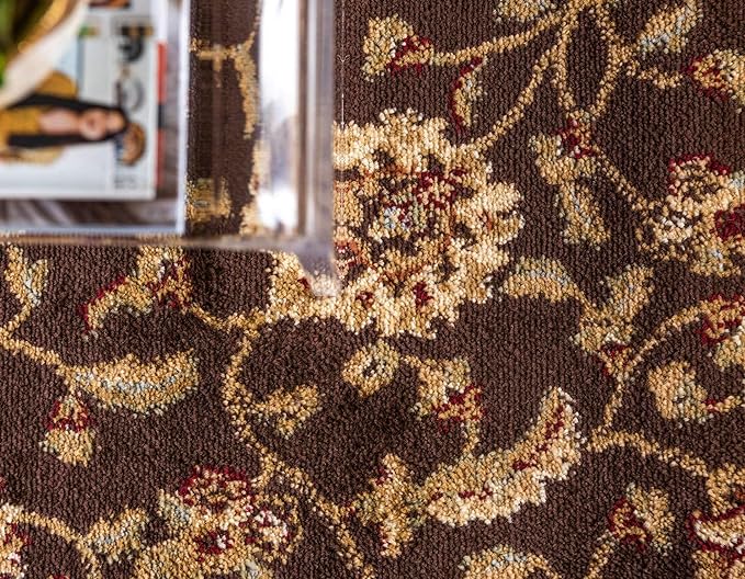 Unique Loom Voyage Collection Traditional Oriental Classic Intricate Design Area Rug (2' 7 x 10' 0 Runner, Brown/Ivory)