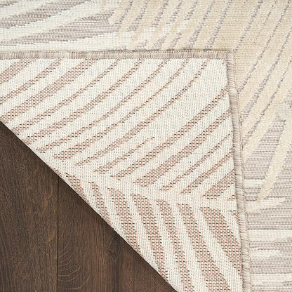 Nourison Home Suncoast Beige 2' x 6' Area Rug - Easy Clean, Non Shedding, Bed Room, Living Room, Dining Room, Kitchen (6' Runner)