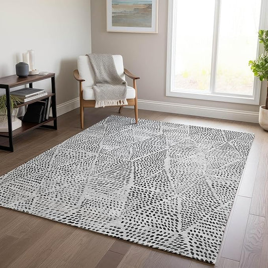 Addison Rugs Chantille ACN591 Pewter 8' x 10' Indoor Outdoor Area Rug, Easy Clean, Machine Washable, Non Shedding, Bedroom, Living Room, Dining Room, Kitchen, Patio Rug