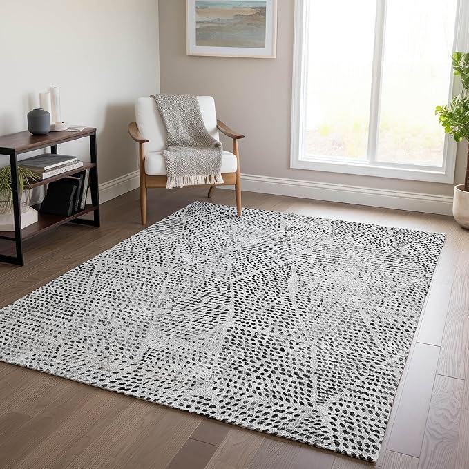 Addison Rugs Chantille ACN591 Pewter 2'6" x 3'10" Indoor Outdoor Area Rug, Easy Clean, Machine Washable, Non Shedding, Bedroom, Living Room, Dining Room, Kitchen, Patio Rug