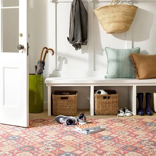 Dash and Albert Pali Machine Washable Area Rug - 5' x 8' Multicolor - Geometric Accent Rug - Anti-Slip Backing, Lightweight, Machine Washable, High Traffic Areas Kitchen, Mudroom, Laundry Room