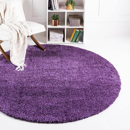 Unique Loom Solo Collection Area Rug - Calabasas (7' 10" Round, Violet)