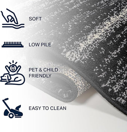 JONATHAN Y Williamsburg Minimalist Stripe Black/Cream Runner Rug, 2x8, Contemporary, Modern, Easy-Cleaning for Living Room, Bedroom, Kitchen, Pet Friendly, Non-Shedding (MOH201F-28)