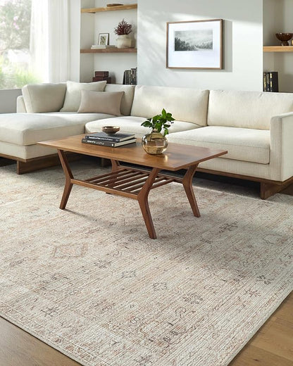 Hauteloom Nakia Living Room, Bedroom Area Rug - Traditional - Beige, Taupe, Ivory - 3'10" x 5'7"