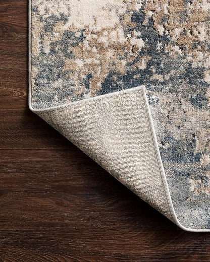 Loloi Teagan Collection TEA-06 Sand/Mist 5'-3" x 7'-6" Area Rug, Large, Soft Neutral Rug, High-Traffic for Living Room, Bedroom, Home Office, Dining Area