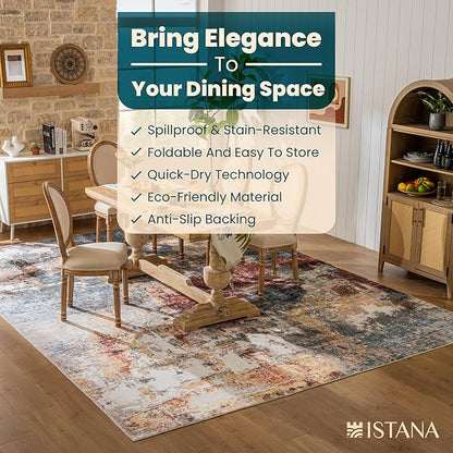 Istana 9x12 Area Rug - Multi/Red 9 x 12 Area Rugs for Living Room - Foldable 9x12 Rugs for Bedroom/Living Room Rug - Stain Resistant Washable Rugs - Eco-Friendly Area Rugs