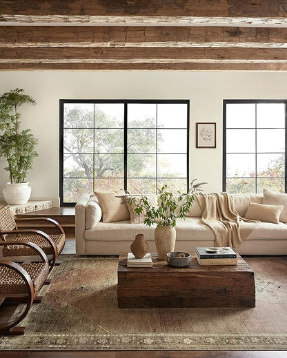 Loloi Magnolia Home by Joanna Gaines Sinclair Collection SIN-06 Clay/Tobacco 3'-6" x 5'-6", .25" Pile Height, Machine Washable, Accent Rug