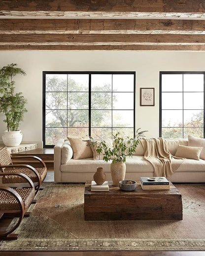 Loloi Magnolia Home by Joanna Gaines Sinclair Collection SIN-06 Clay/Tobacco 5'-0" x 7'-0", .25" Pile Height, Machine Washable, Area Rug