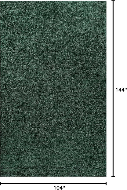 Eyely UES100L-9 Supersoft Haze Solid Low-Pile Indoor Area Rug Casual;Contemporary;Solid;Traditional, Bedroom, Kitchen, Living Room, Easy-Cleaning, Non-Shedding, 9 X 12, Emerald