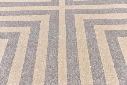 Unique Loom Athens Collection Classic Geometric Modern Border Design Area Rug (10' 0 x 13' 0 Rectangular, Gray/ Beige)