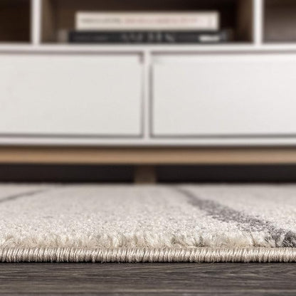 JONATHAN Y Williamsburg Minimalist Stripe Cream/Gray Indoor Area Rug, 5x8, Contemporary, Modern, Easy-Cleaning for Living Room, Bedroom, Kitchen, Pet Friendly, Non-Shedding (MOH201A-5)