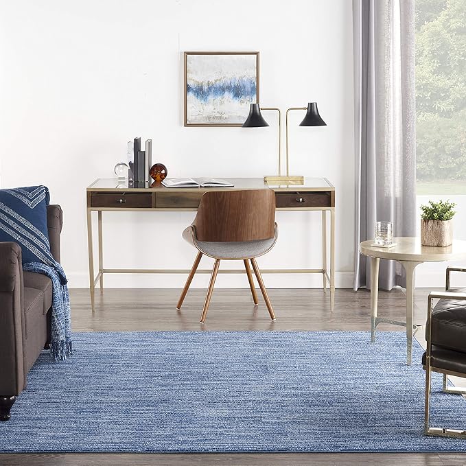 Nourison Home Nourison Essentials Navy Blue 7' x Square Area Rug - Easy Clean, Non Shedding, Bed Room, Living Room, Dining Room, Kitchen (7' x Square)