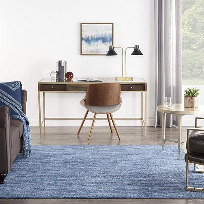 Nourison Home Nourison Essentials Navy Blue 7' x Square Area Rug - Easy Clean, Non Shedding, Bed Room, Living Room, Dining Room, Kitchen (7' x Square)