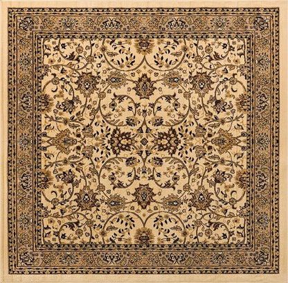 Unique Loom Sialk Hill Collection Area Rug - Washington (8' Square Ivory/Black)