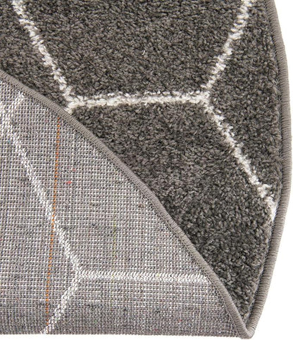Unique Loom Trellis Frieze Collection Area Rug - Geometric (12' Round Dark Gray/Ivory)