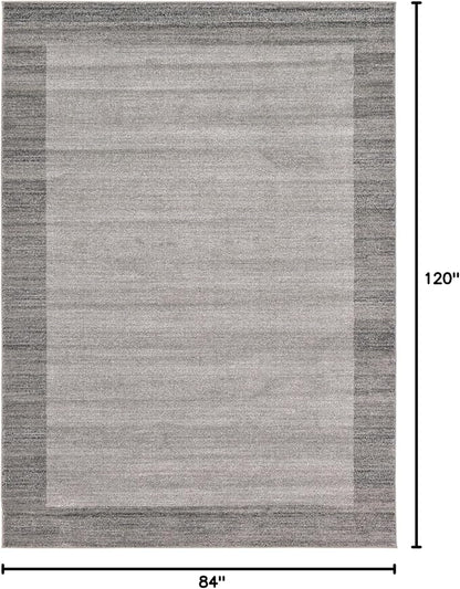 Rugs.com Angelica Collection Rug – 7' x 10' Light Gray Medium Rug Perfect for Bedrooms, Dining Rooms, Living Rooms