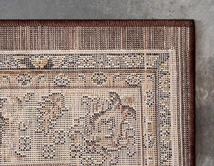 Unique Loom Sialk Hill Collection Area Rug - Washington (6' 1" x 9' Rectangle Brown/Black)