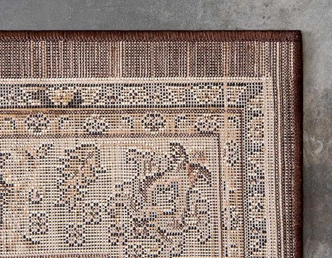 Unique Loom Sialk Hill Collection Area Rug - Washington (9' 10" x 13' 1" Rectangle Brown/Black)