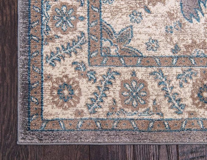 Unique Loom Salzburg Collection Classic Traditional Design Oriental Inspired Border Area Rug (3' 3 x 5' 3 Rectangular, Gray/Beige)
