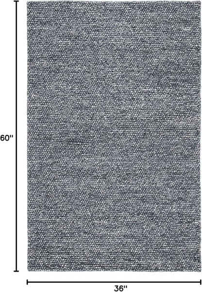 SAFAVIEH Area Rug 3x5 - Natura Collection - Dark Grey, Handmade Wool Blend, Textured Design, Ideal for Living Room, Bedroom, Dining Space (NAT620H)