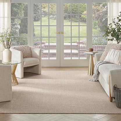 Nourison Home Courtyard Jute Ivory 9' x 12' Area Rug - Easy Clean, Non Shedding, Bed Room, Living Room, Dining Room, Kitchen (9' x 12')