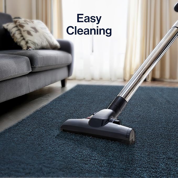 JONATHAN Y Haze Solid Low-Pile Navy Runner Rug 2x8, Coastal,Bohemian,Minimalist,Classic, Easy-Cleaning for Living Room,Bedroom,Kitchen,Pet Friendly,Non-Shedding (SEU100C-28)