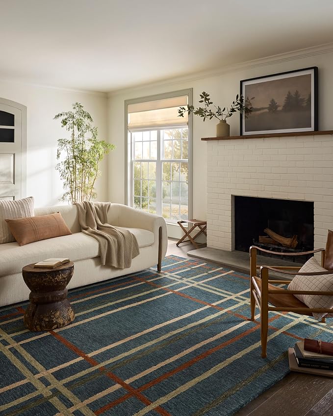 Loloi Magnolia Home by Joanna Gaines Waylon Collection WAY-01 Denim/Multi 5'-0" x 7'-6" Area Rug
