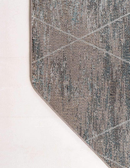 Unique Loom Trellis Frieze Collection Area Rug - Geometric (7' 10" Octagon, Blue Multi/ Ivory)