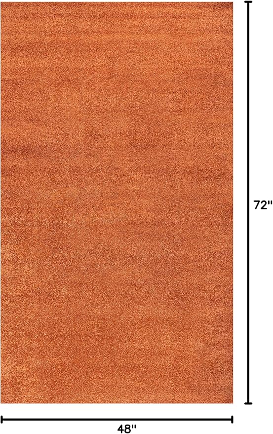 JONATHAN Y Haze Solid Low-Pile Orange Indoor Area Rug 4x6, Coastal,Bohemian,Minimalist,Classic, Easy-Cleaning for Living Room,Bedroom,Kitchen,Pet Friendly,Non-Shedding (SEU100M-4)