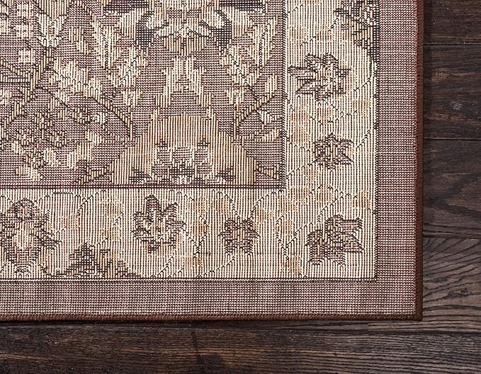 Unique Loom Espahan Collection Area Rug - Cape Cod (2' 2" x 8' 2" Runner, Brown/ Beige)
