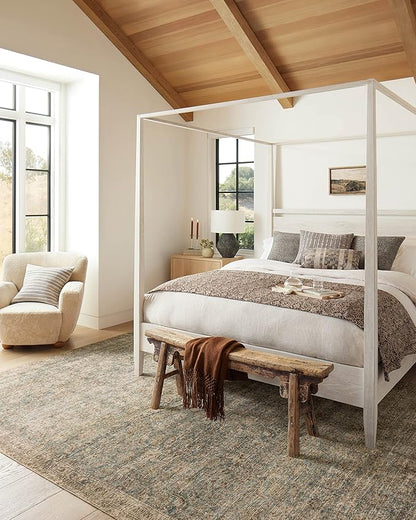 Loloi Amber Lewis Morgan Collection MOG-04 Sea/Sage 7'-3" x 9'-3" 38" Thick Area Rug feat. CloudPile, Neutral, Room Décor, Vintage Inspired, Livingroom, Bedroom, Dining Area