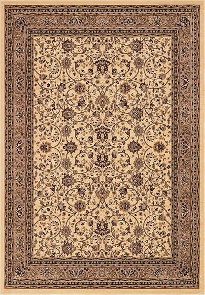 Unique Loom Sialk Hill Collection Area Rug - Washington (10' x 14' Rectangle Ivory/Black)