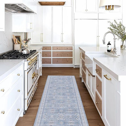 Fame Living Washable Area Rug. Modern Farmhouse. Vintage. Turkish. Bohemian. Distressed. Oriental. Traditional. Rugs for Living Room. Dining. Bedroom. Office. Entryway. Foyer. (866CBl, 2'5" x 6'5")