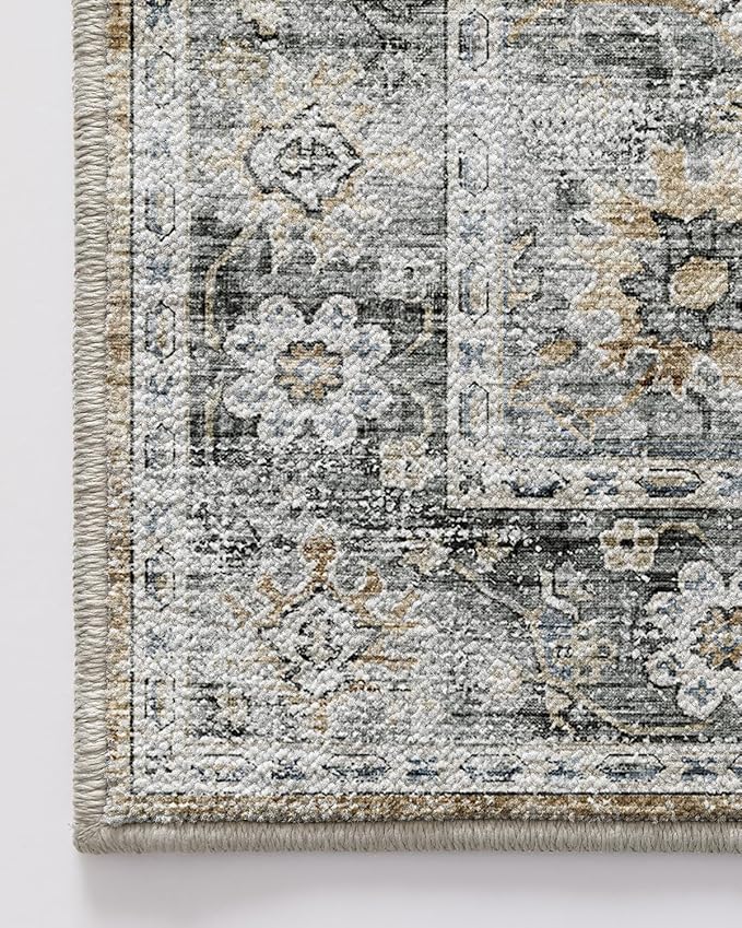 LUMI Washable Kitchen Rug 2x6 for Floor, Non Slip Runner Rugs with Rubber Backing, Low Pile Comfort Area Carpet for Standing, Living Room, Entryway, Laundry, Hallways