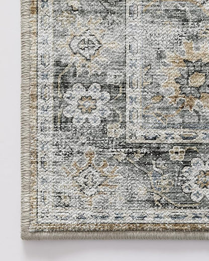 LUMI Washable Kitchen Rug 2x6 for Floor, Non Slip Runner Rugs with Rubber Backing, Low Pile Comfort Area Carpet for Standing, Living Room, Entryway, Laundry, Hallways