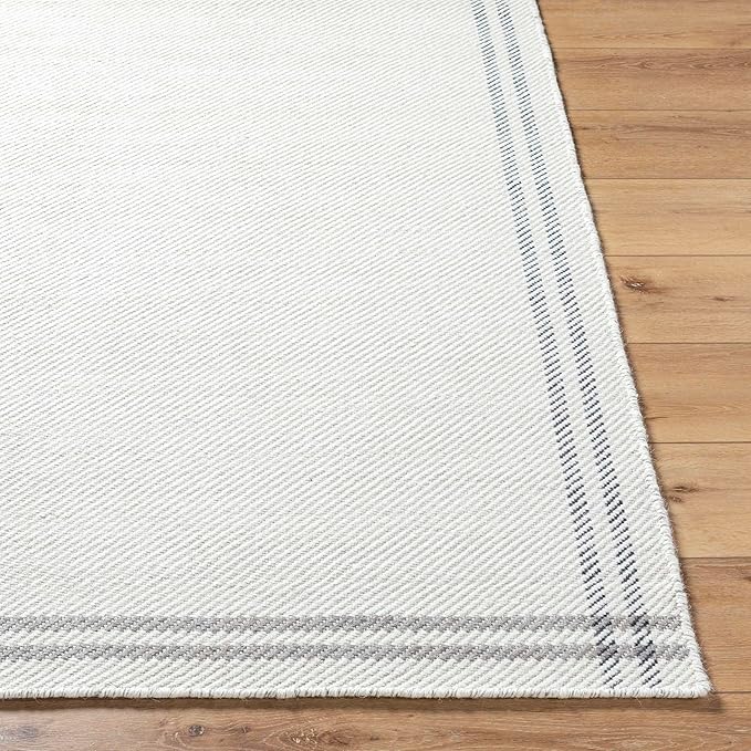 Mark&Day Wool Rugs, 9x12 Janmichael Cottage Light Silver/Charcoal Area Rug, Silver Grey Carpet for Living Room, Bedroom or Kitchen (8'10" x 12')